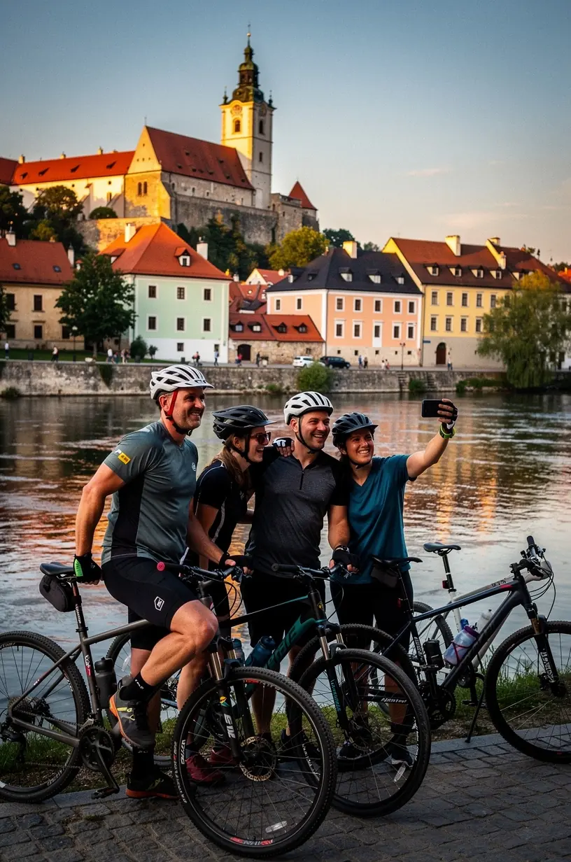 Cyclists practicing road sharing etiquette responsibly.